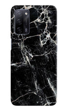 Black Marble Texture Oppo A53s 5G Hard Case Back Cover by Casekaro