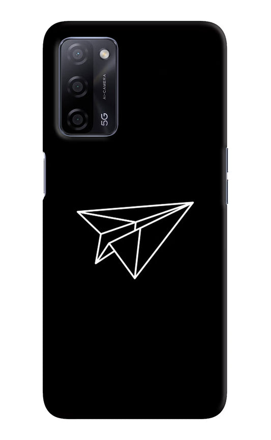 Paper Plane White Oppo A53s 5G Hard Case Back Cover by Casekaro