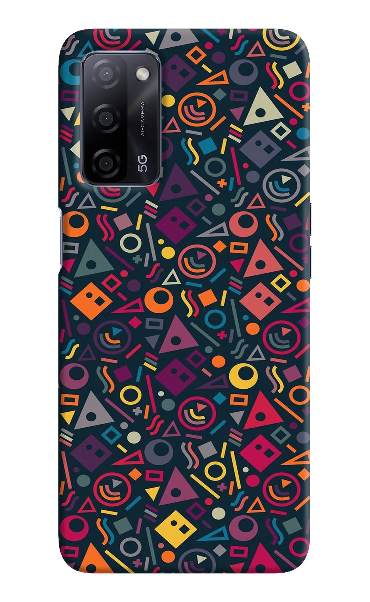 Geometric Abstract Oppo A53s 5G Hard Case Back Cover by Casekaro