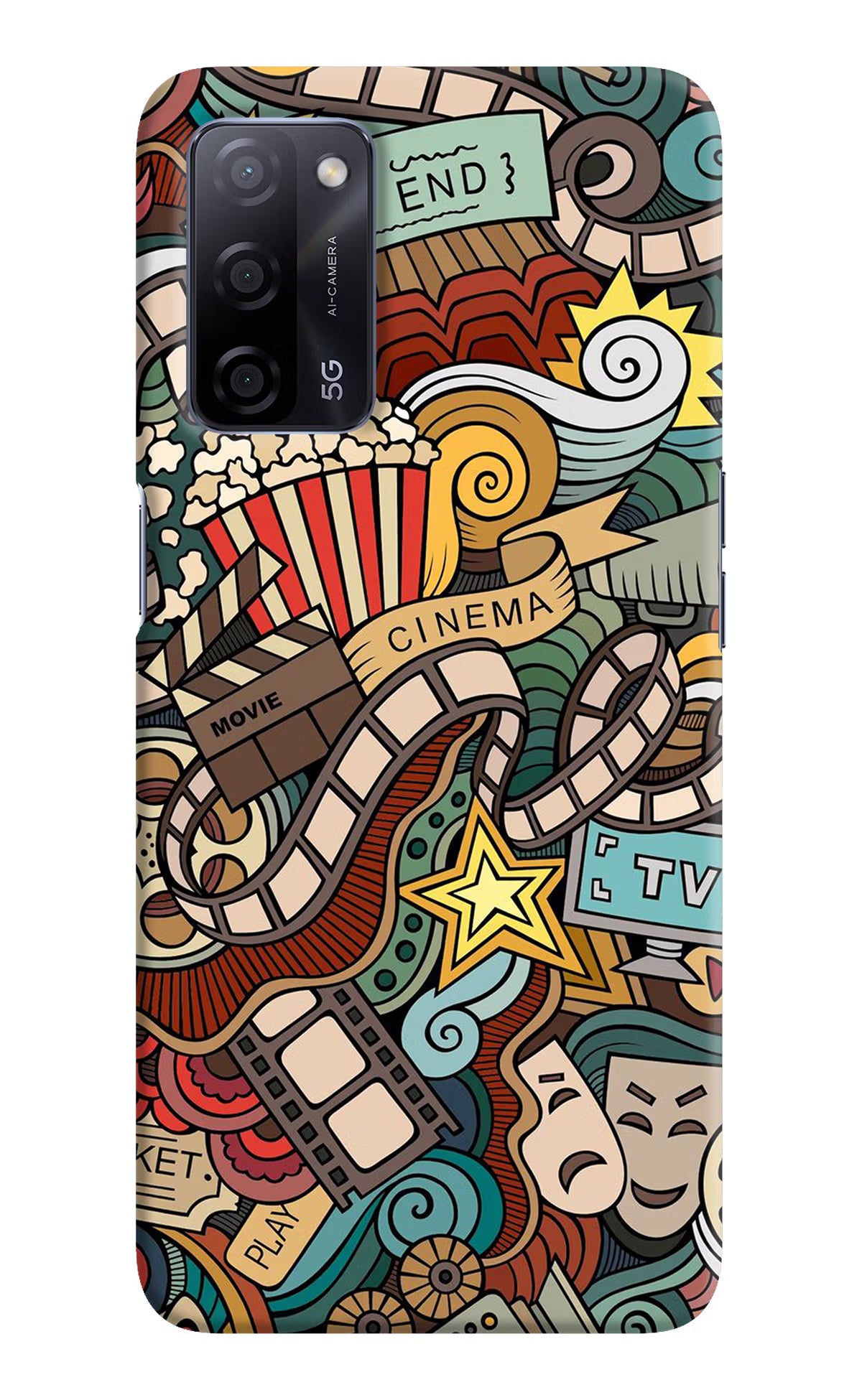 Cinema Abstract Oppo A53s 5G Hard Case Back Cover by Casekaro
