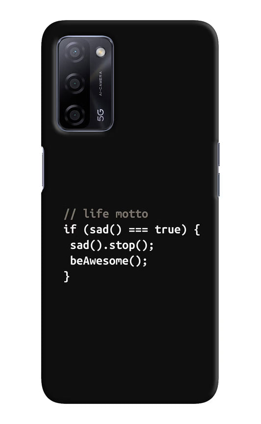 Life Motto Code Oppo A53s 5G Hard Case Back Cover by Casekaro