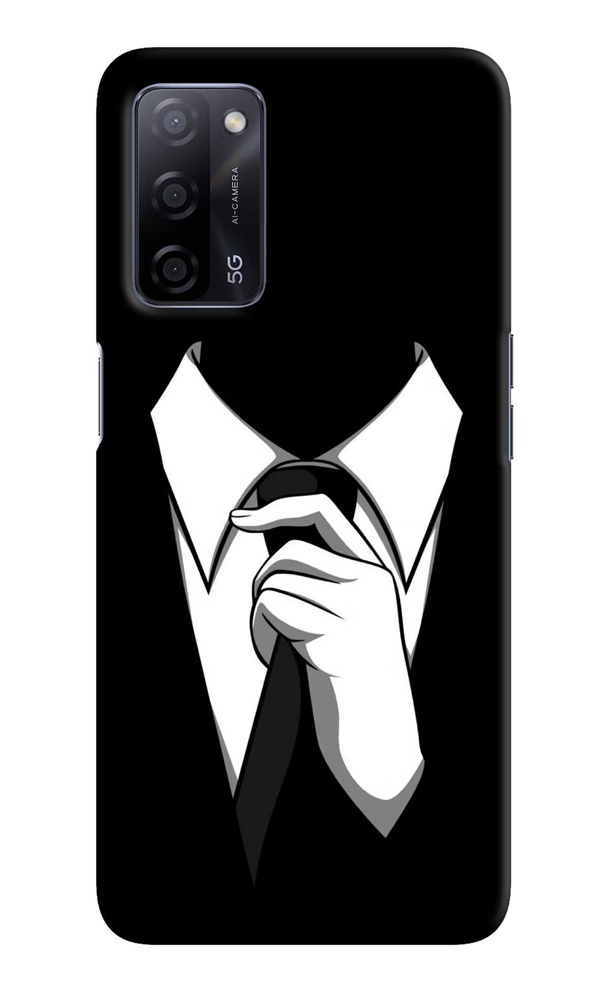 Black Tie Oppo A53s 5G Hard Case Back Cover by Casekaro