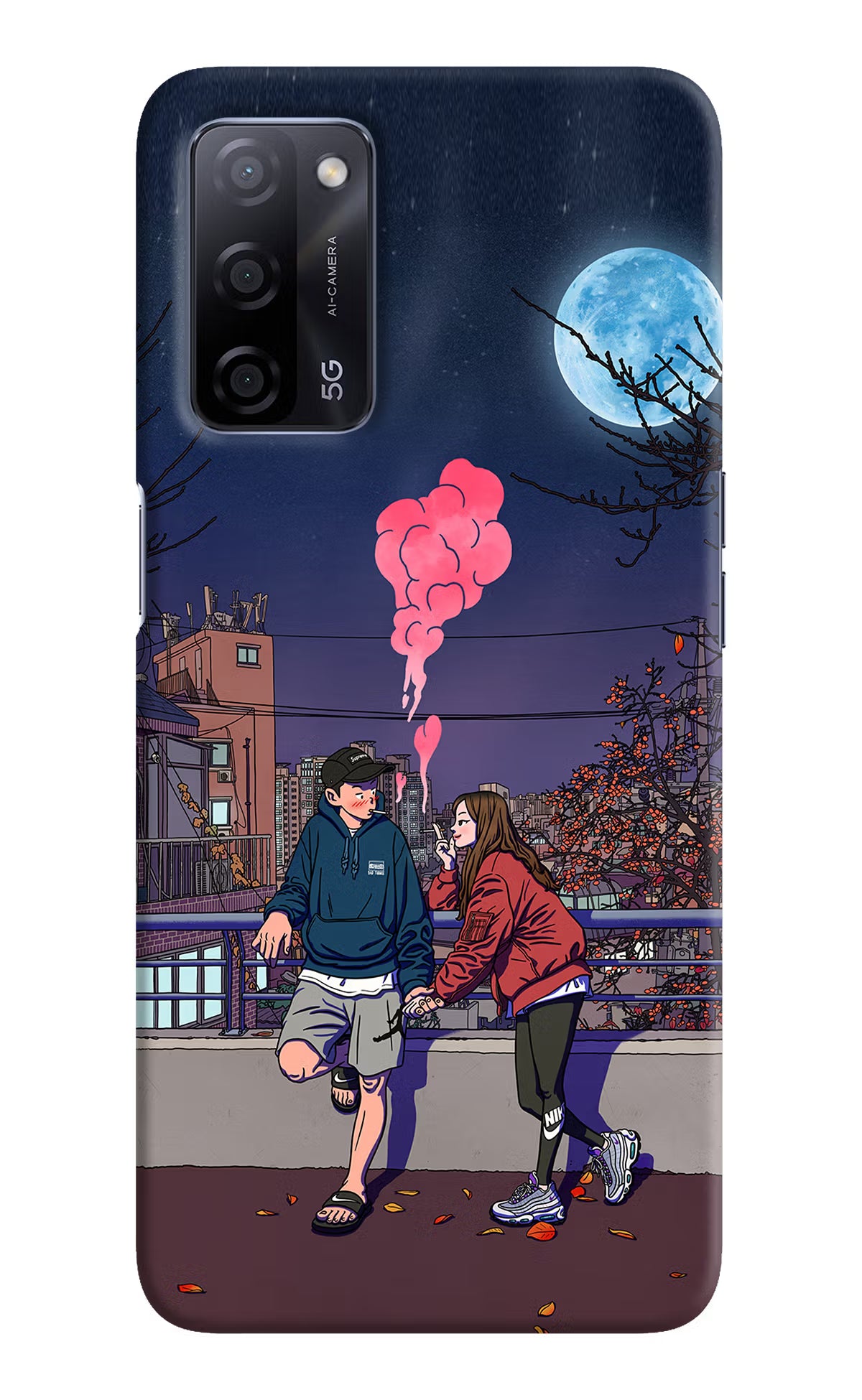 Chilling Couple Oppo A53s 5G Hard Case Back Cover by Casekaro