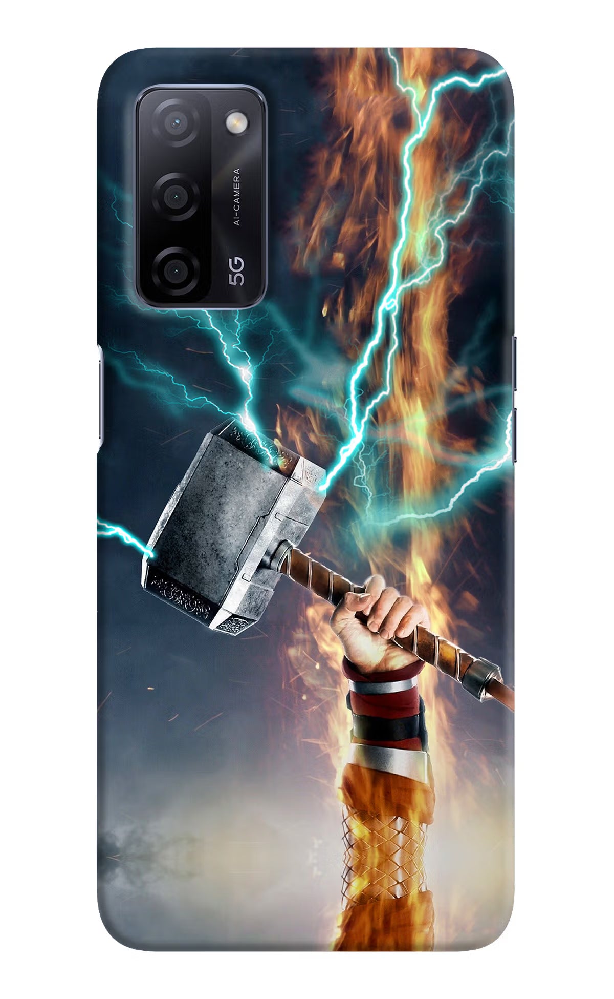 Thor Hammer Mjolnir Oppo A53s 5G Hard Case Back Cover by Casekaro