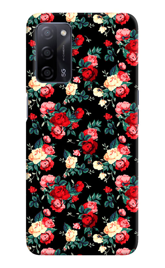 Rose Pattern Oppo A53s 5G Hard Case Back Cover by Casekaro
