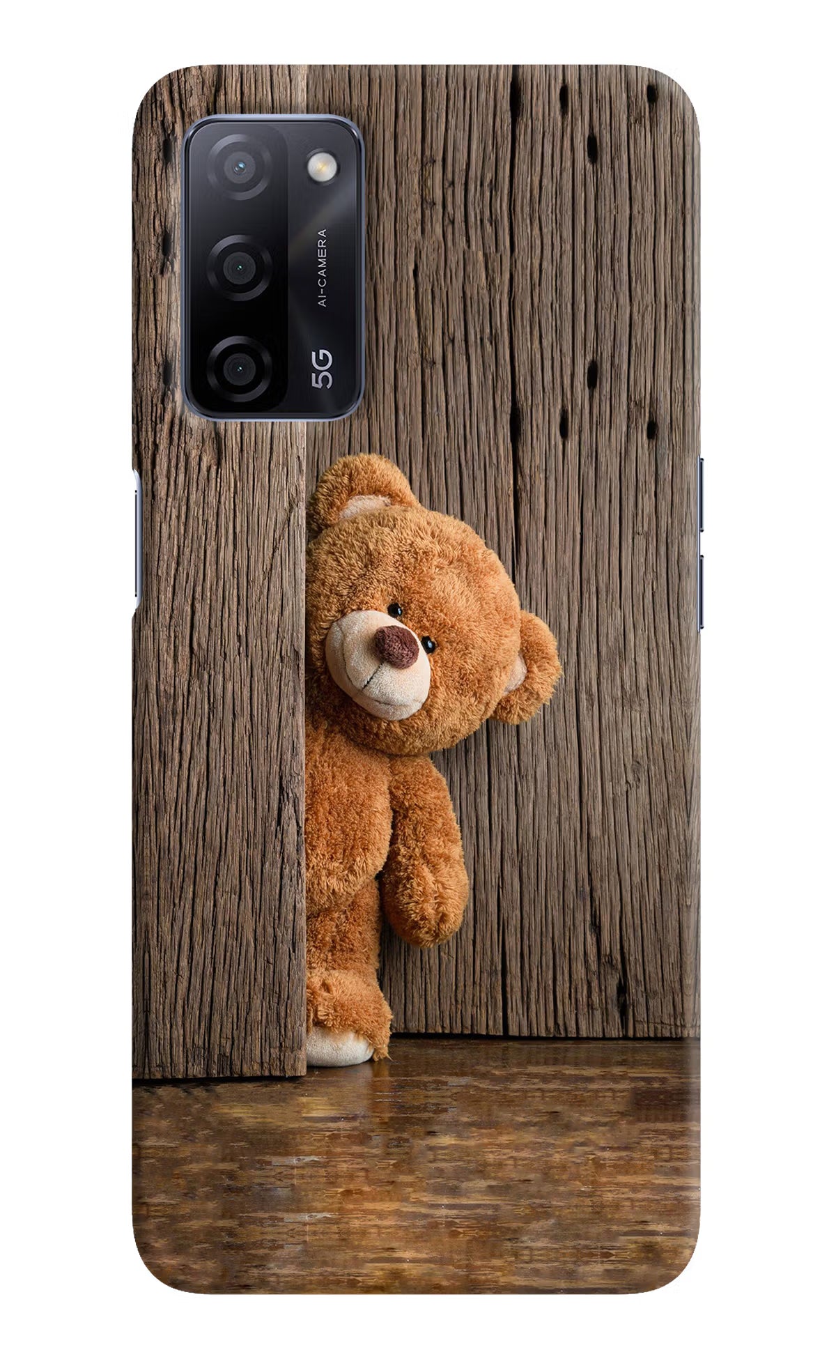 Teddy Wooden Oppo A53s 5G Hard Case Back Cover by Casekaro