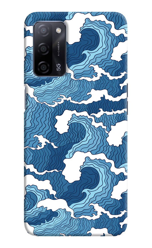 Blue Waves Oppo A53s 5G Hard Case Back Cover by Casekaro