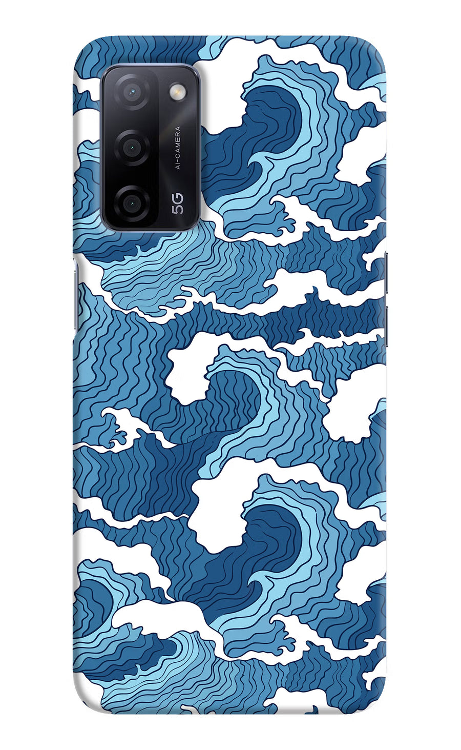 Blue Waves Oppo A53s 5G Back Cover, Hard case