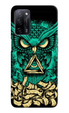 Green Owl Oppo A53s 5G Hard Case Back Cover by Casekaro