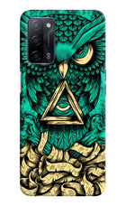 Green Owl Oppo A53s 5G Hard Case Back Cover by Casekaro