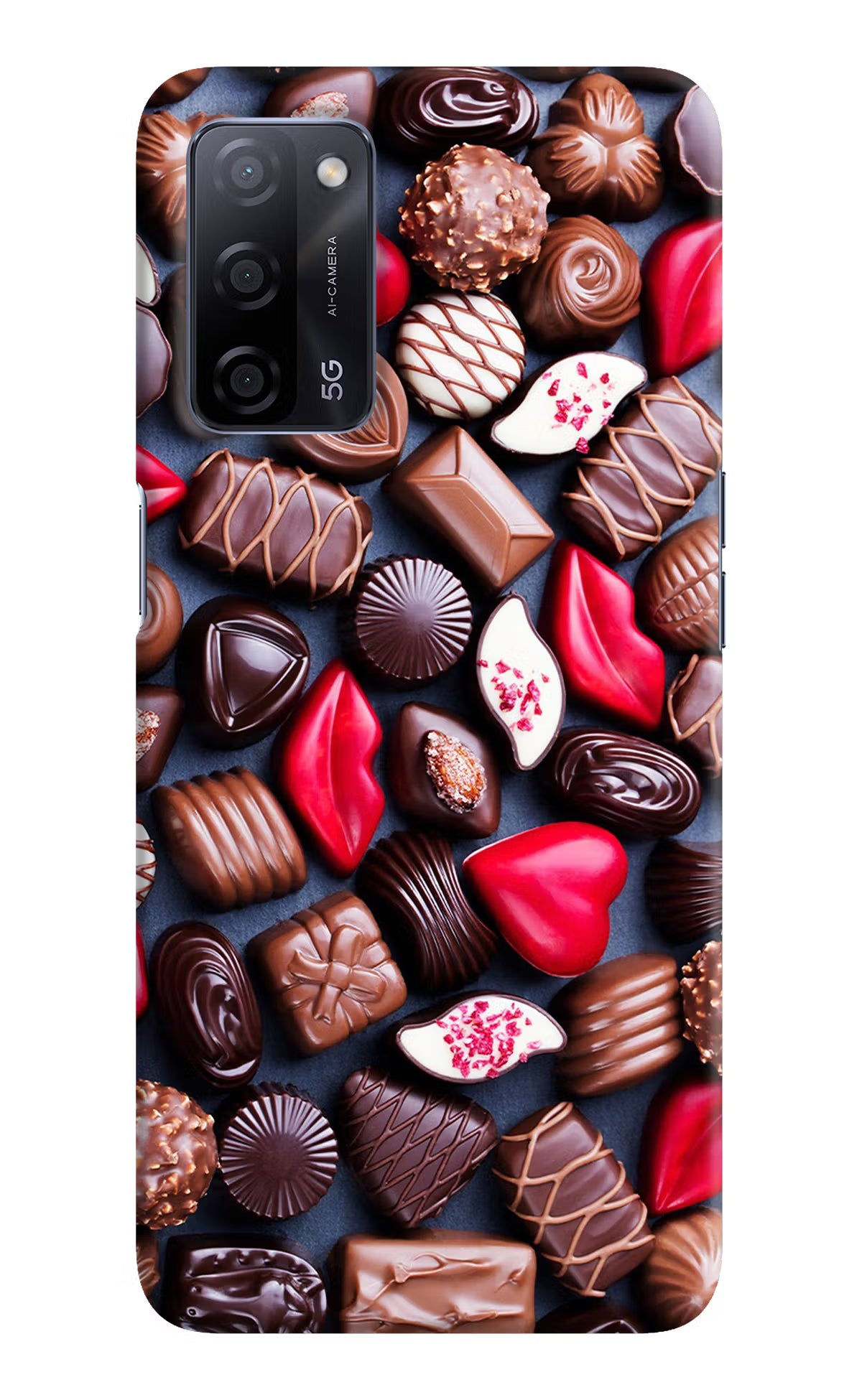 Chocolates Oppo A53s 5G Hard Case Back Cover by Casekaro
