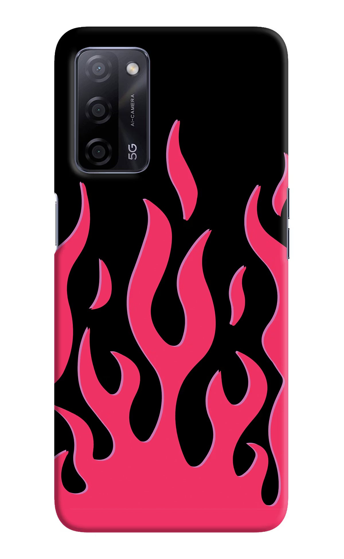Fire Flames Oppo A53s 5G Hard Case Back Cover by Casekaro