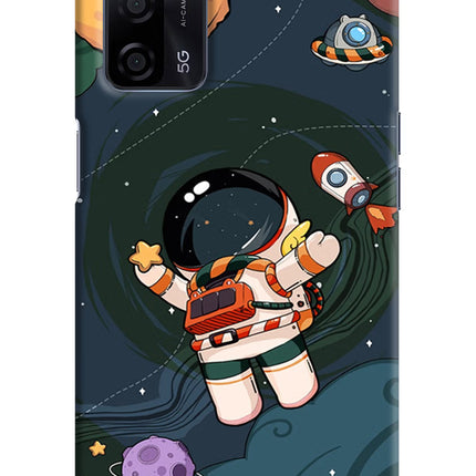 Cartoon Astronaut Oppo A53s 5G Hard Case Back Cover by Casekaro