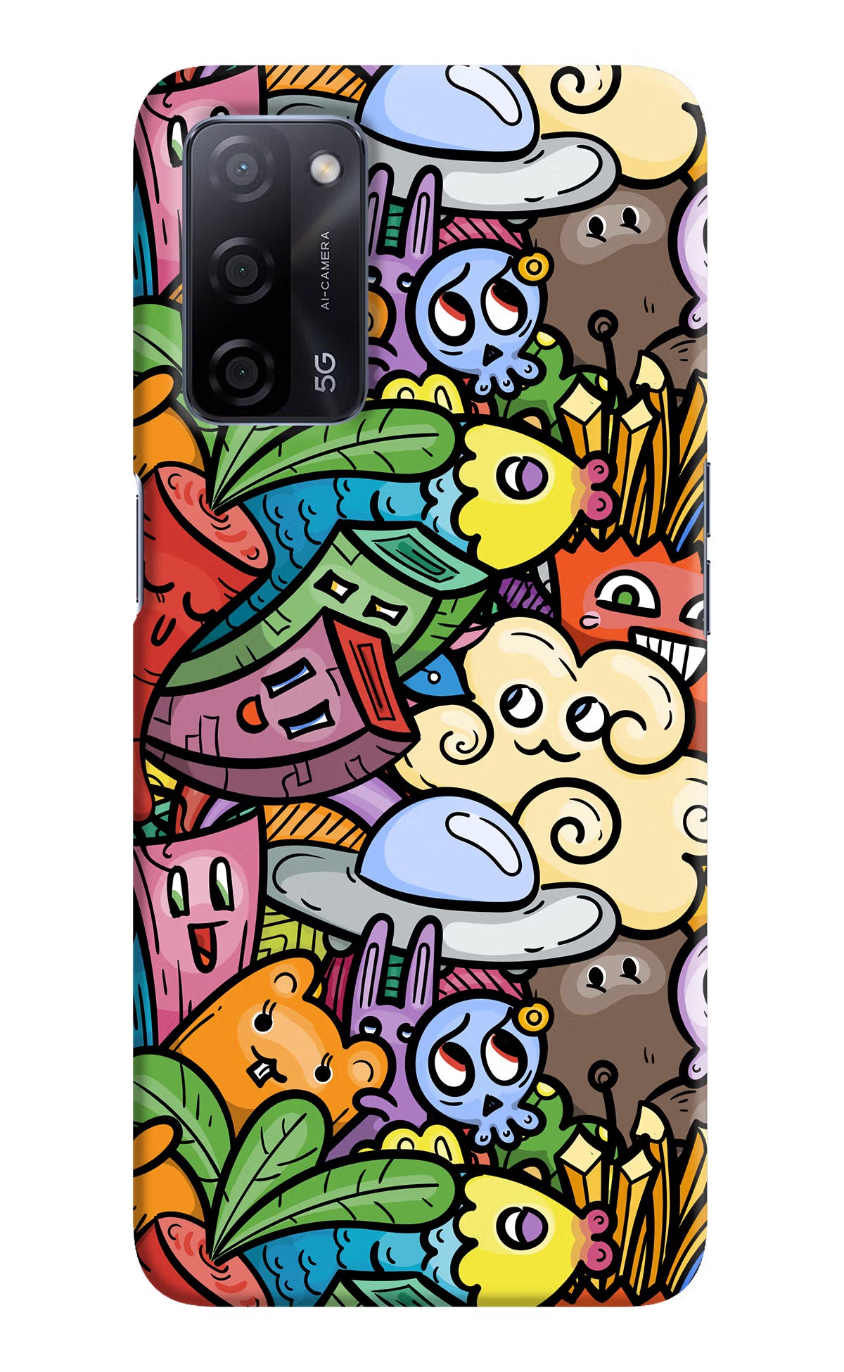 Veggie Doodle Oppo A53s 5G Hard Case Back Cover by Casekaro