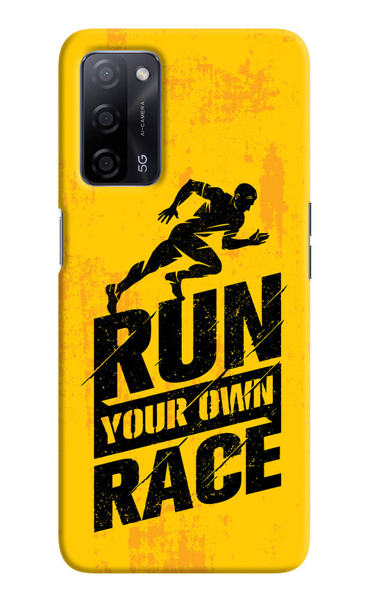 Run Your Own Race Oppo A53s 5G Hard Case Back Cover by Casekaro