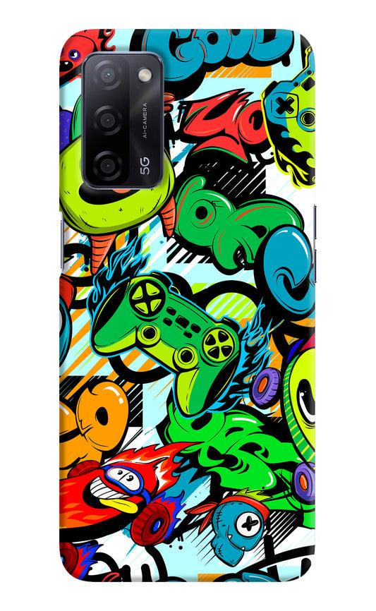 Game Doodle Oppo A53s 5G Hard Case Back Cover by Casekaro