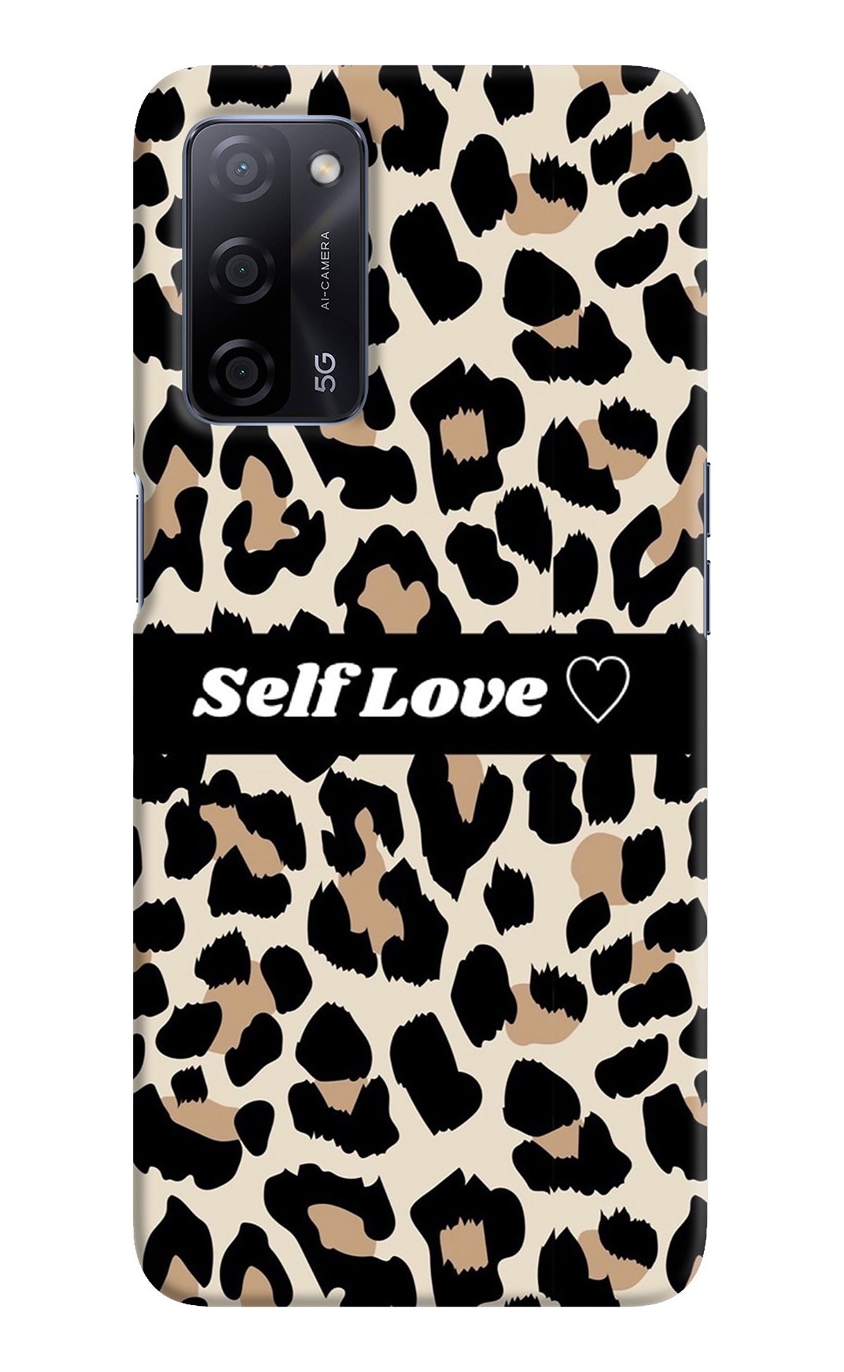 Leopard Print Self Love Oppo A53s 5G Back Cover