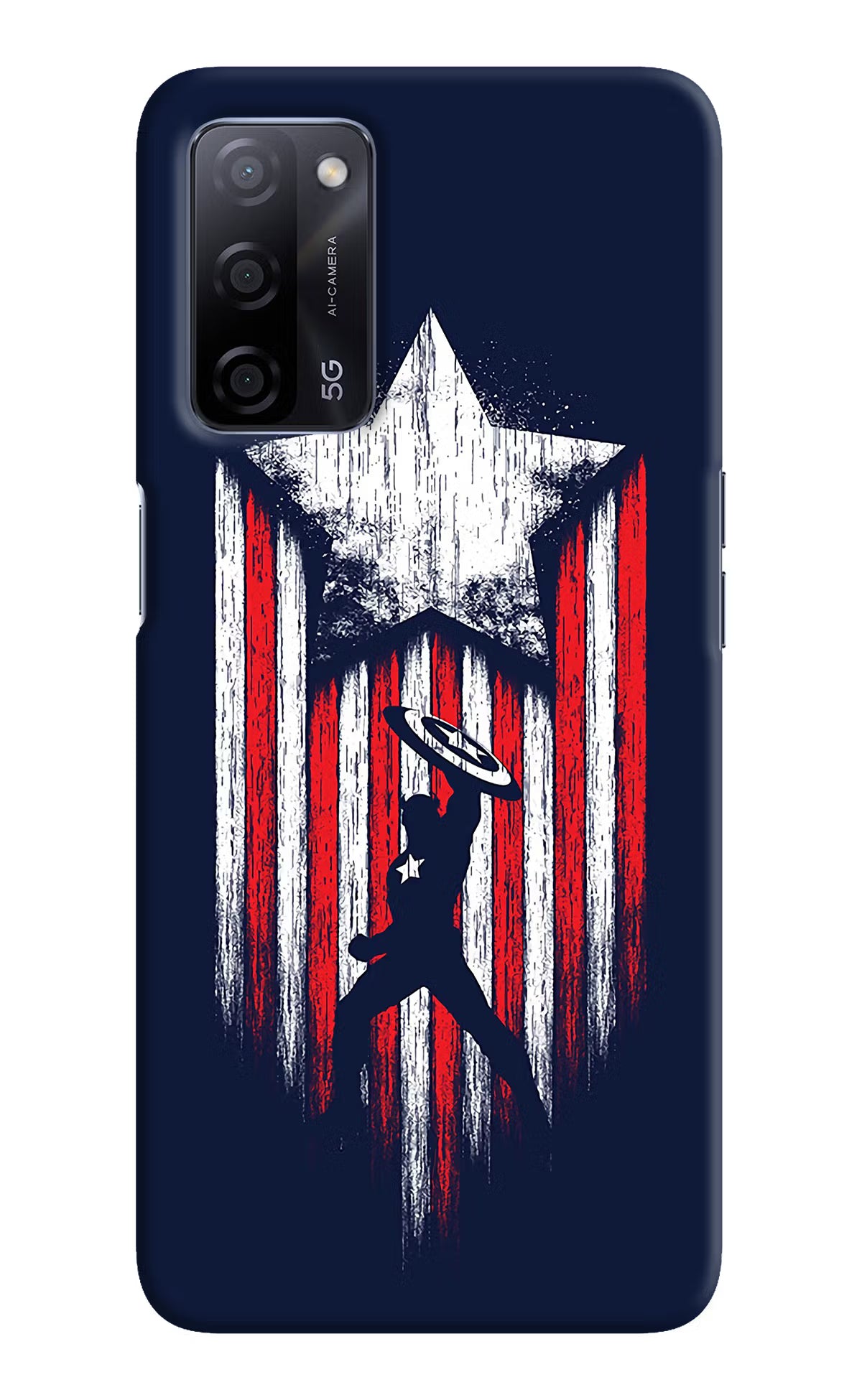 Captain America Marvel Art Oppo A53s 5G Hard Case Back Cover by Casekaro