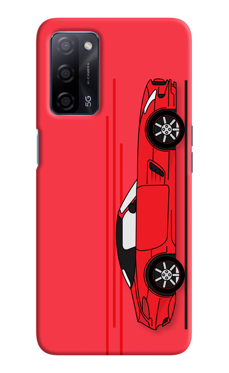 Red Velocity Oppo A53s 5G Back Cover, Hard case