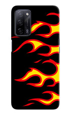 Side Sweep Flames Oppo A53s 5G Hard Case Back Cover by Casekaro