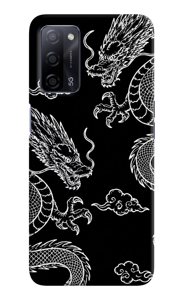 Twin Dragons Oppo A53s 5G Hard Case Back Cover by Casekaro