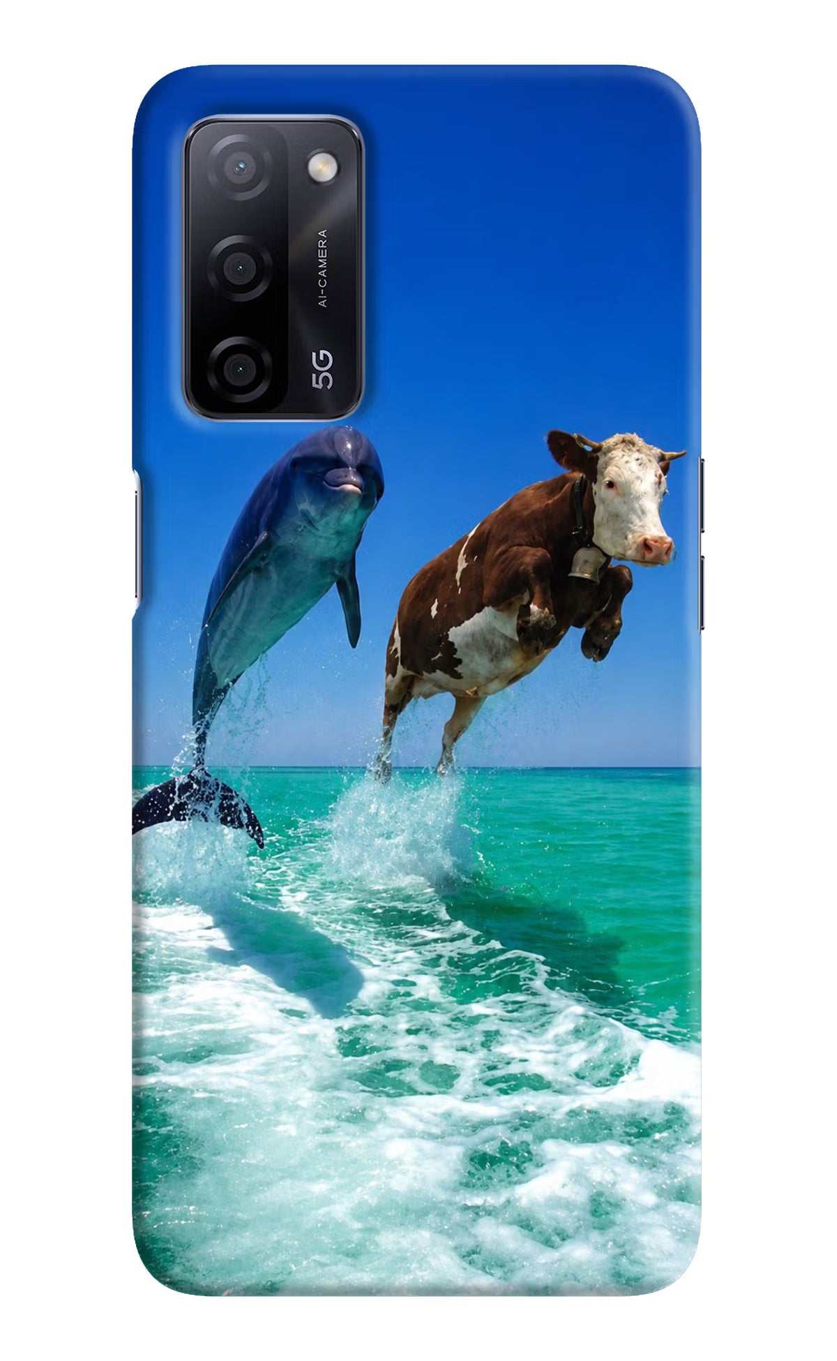 Dolphin vs Cow Oppo A53s 5G Back Cover