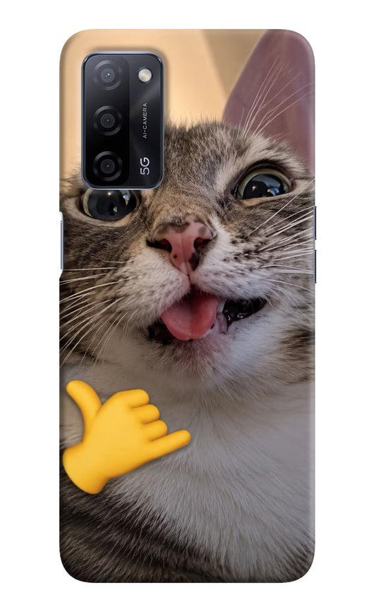 Silly Cat Call Oppo A53s 5G Hard Case Back Cover by Casekaro