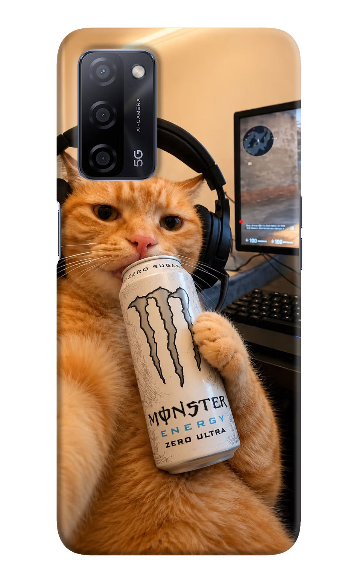 Gamer Cat Energy Oppo A53s 5G Back Cover