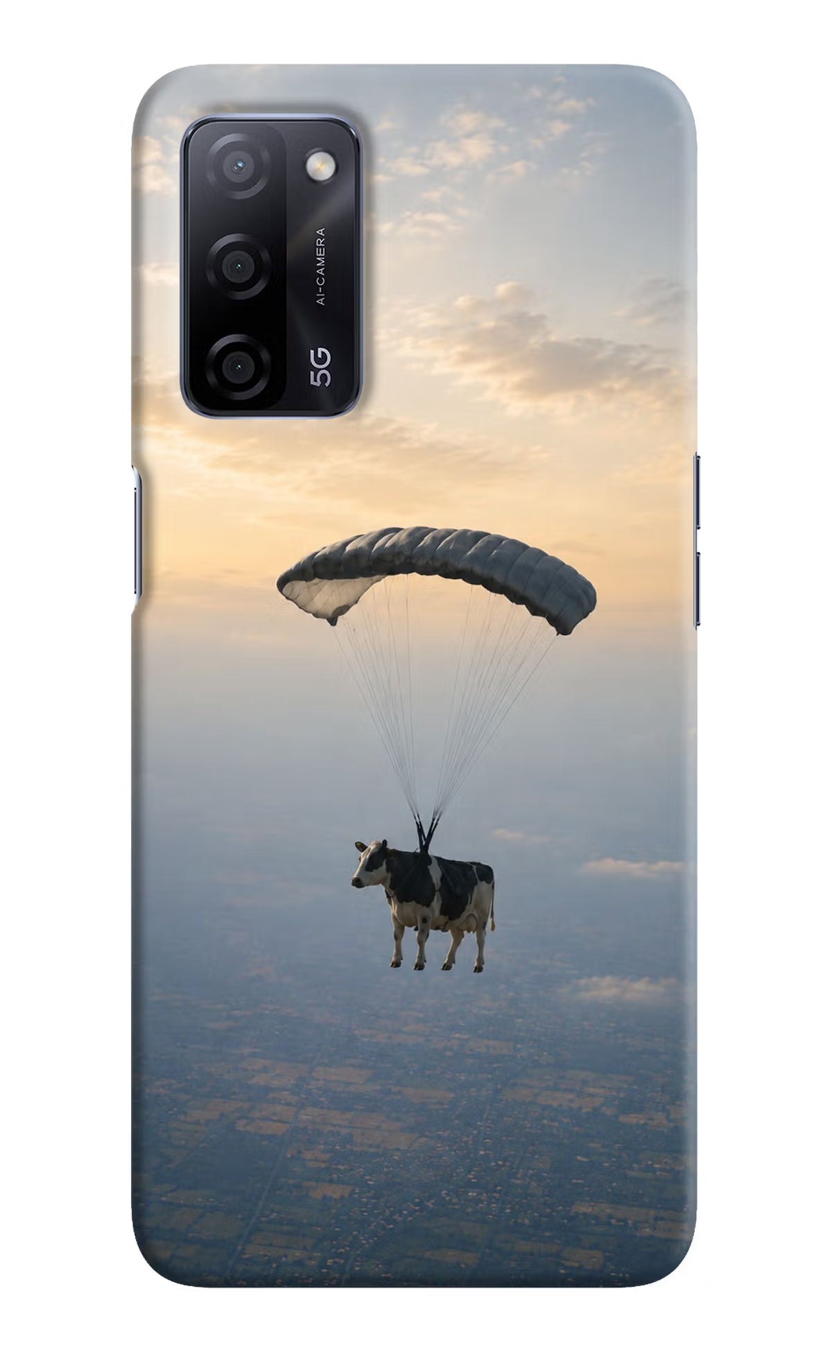 Skydiving Cow Oppo A53s 5G Back Cover