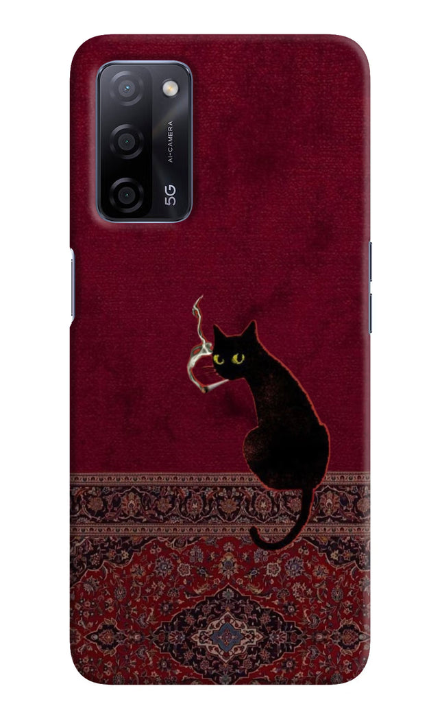 Midnight Cat Oppo A53s 5G Hard Case Back Cover by Casekaro