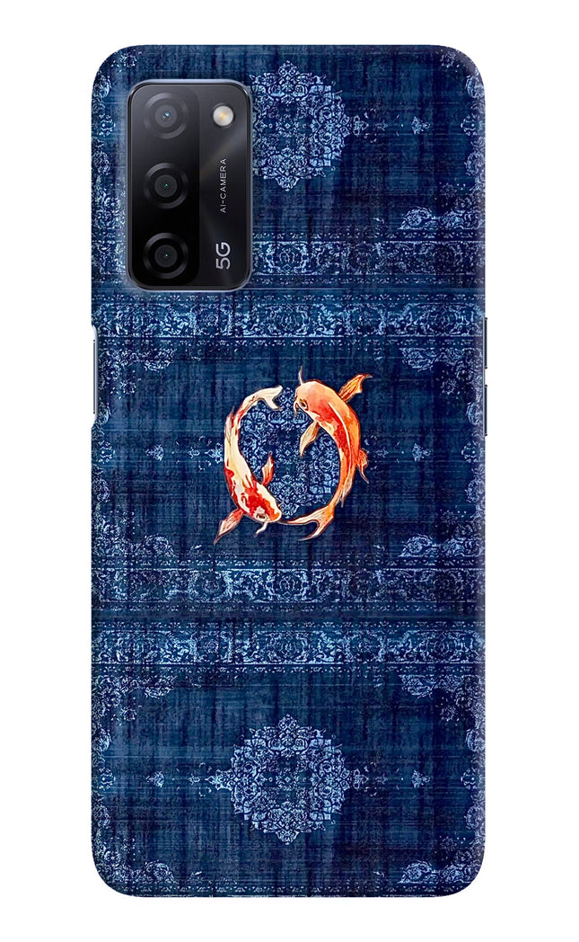 Koi Blue Oppo A53s 5G Hard Case Back Cover by Casekaro