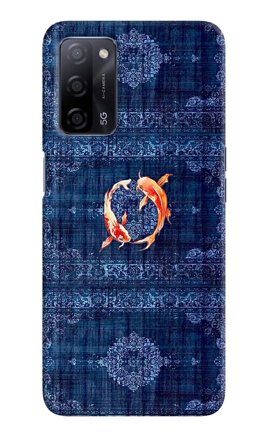 Koi Blue Oppo A53s 5G Back Cover, Hard case