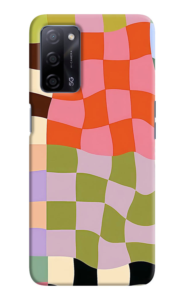 Wavy Grid Oppo A53s 5G Hard Case Back Cover by Casekaro