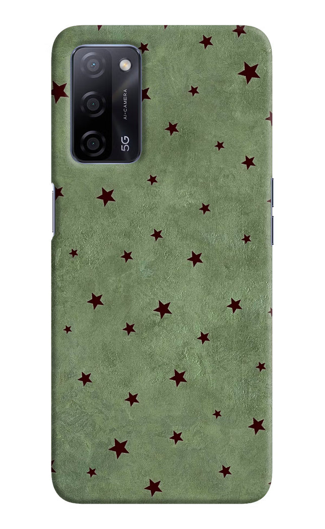 Green Stars Oppo A53s 5G Hard Case Back Cover by Casekaro