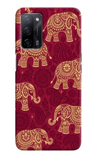 Maroon Elephant Oppo A53s 5G Hard Case Back Cover by Casekaro
