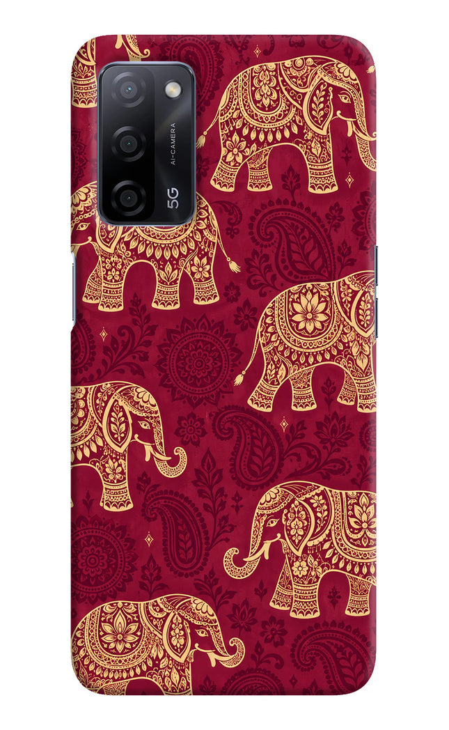 Maroon Elephant Oppo A53s 5G Hard Case Back Cover by Casekaro