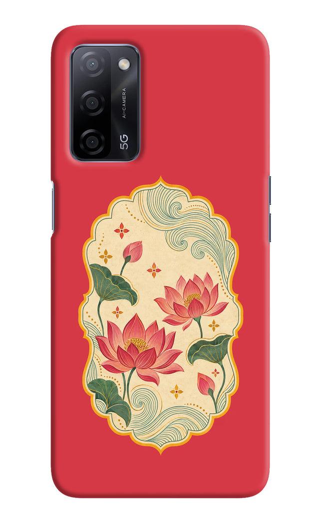 Pink Lotus Oppo A53s 5G Hard Case Back Cover by Casekaro