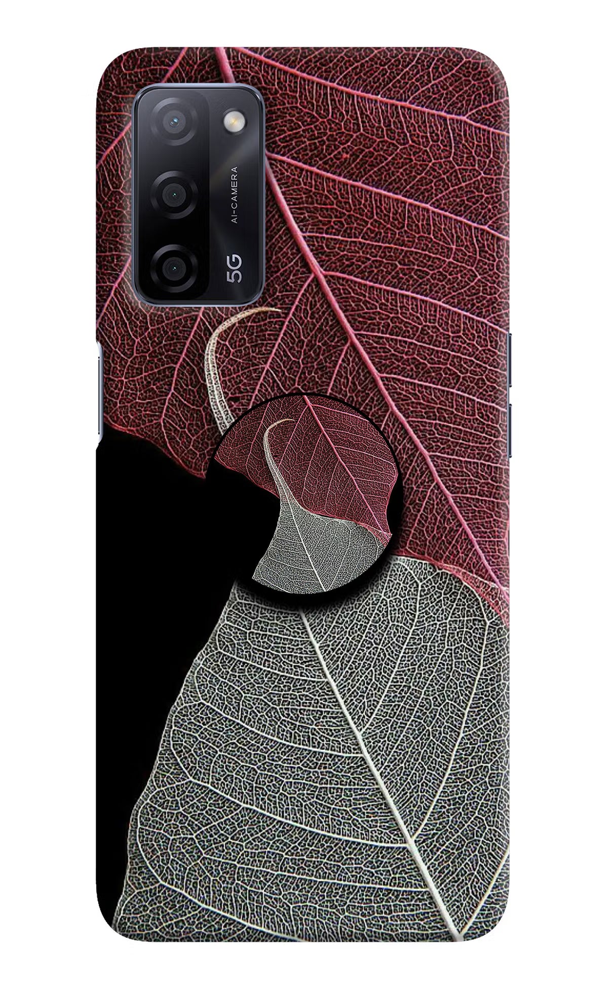 Leaf Pattern Oppo A53s 5G Pop Case by Casekaro