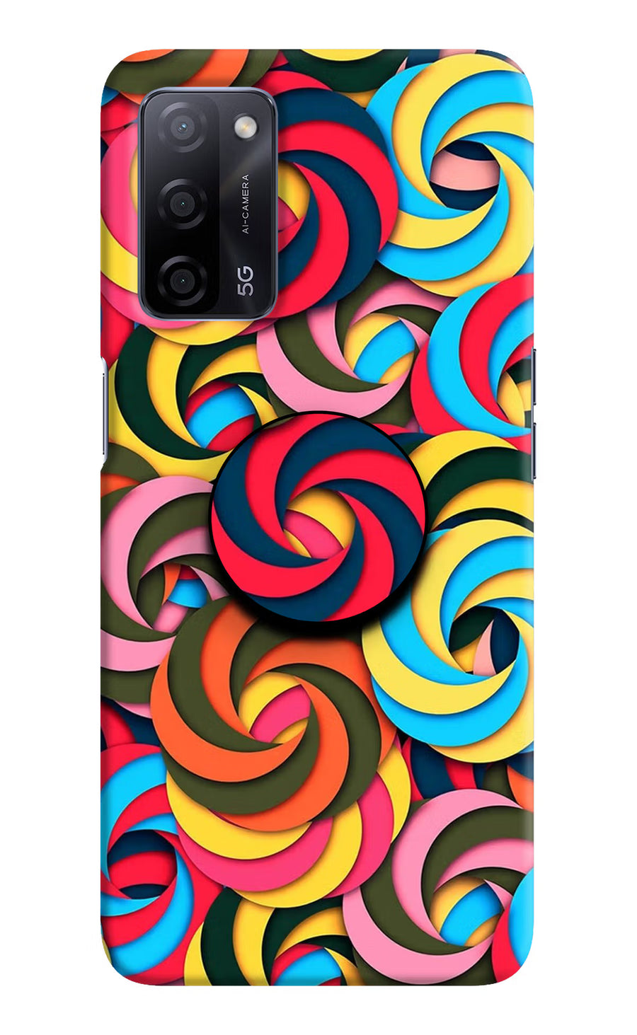 Spiral Pattern Oppo A53s 5G Pop Case, Hard case
