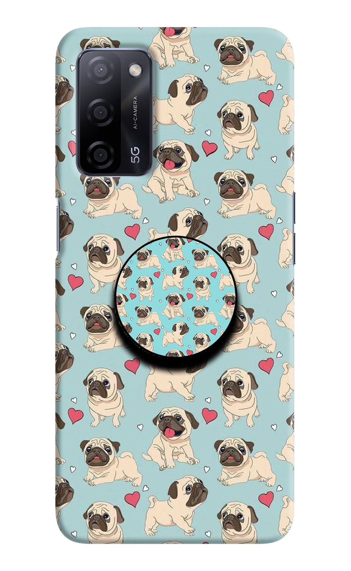 Pug Dog Oppo A53s 5G Pop Case by Casekaro