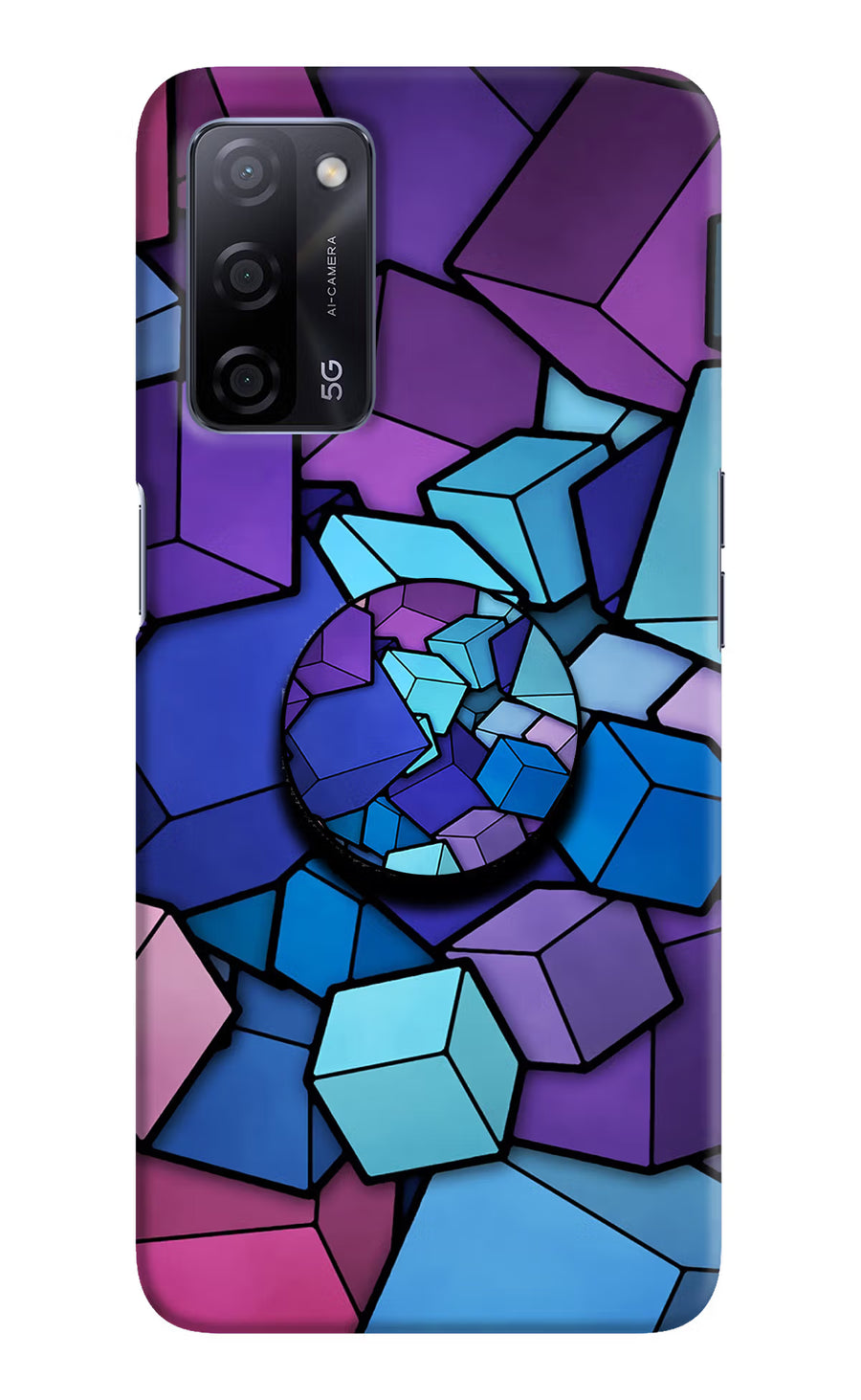 Cubic Abstract Oppo A53s 5G Pop Case, Hard case