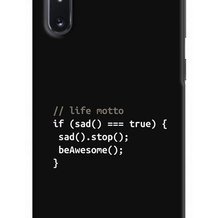 Life Motto Code Samsung Note 10 Hard Case Back Cover by Casekaro