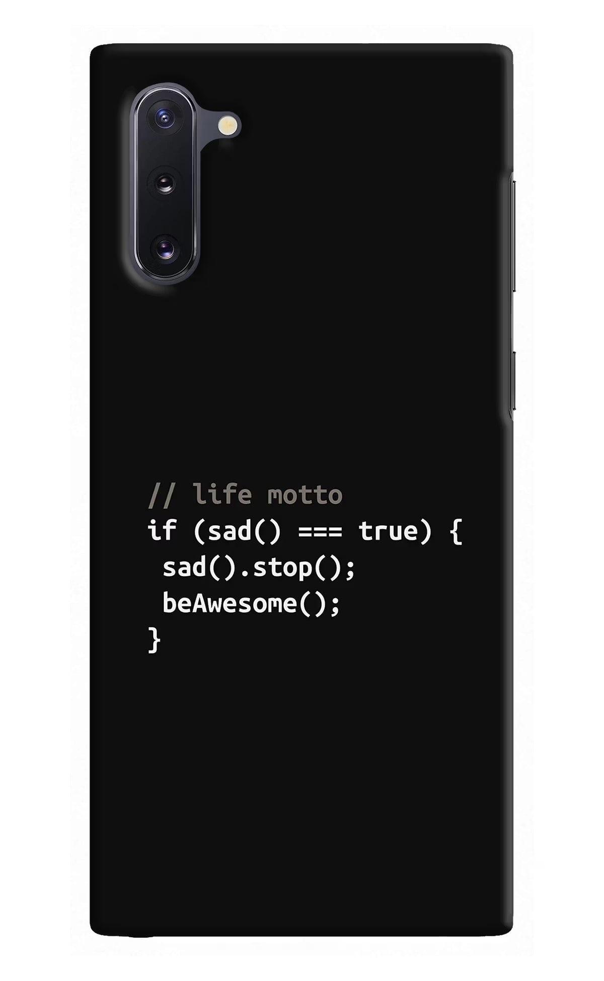 Life Motto Code Samsung Note 10 Hard Case Back Cover by Casekaro