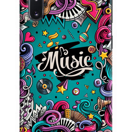 Music Graffiti Samsung Note 10 Hard Case Back Cover by Casekaro