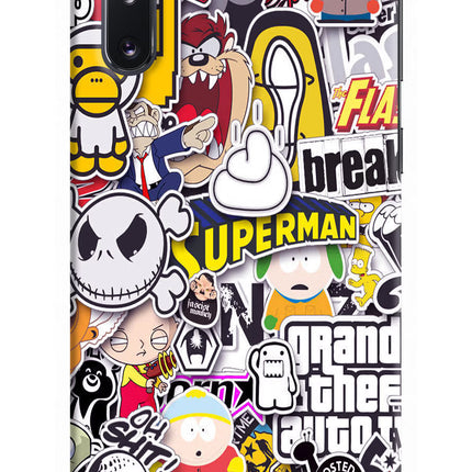 Sticker Bomb Samsung Note 10 Hard Case Back Cover by Casekaro