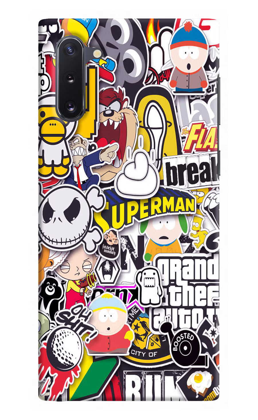 Sticker Bomb Samsung Note 10 Back Cover, Hard case
