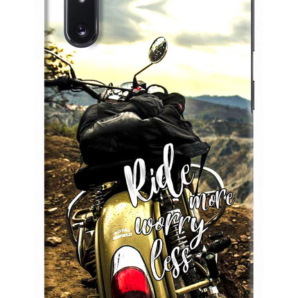 Ride More Worry Less Samsung Note 10 Hard Case Back Cover by Casekaro