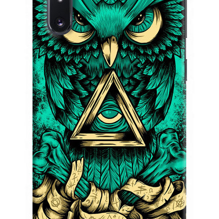 Green Owl Samsung Note 10 Hard Case Back Cover by Casekaro