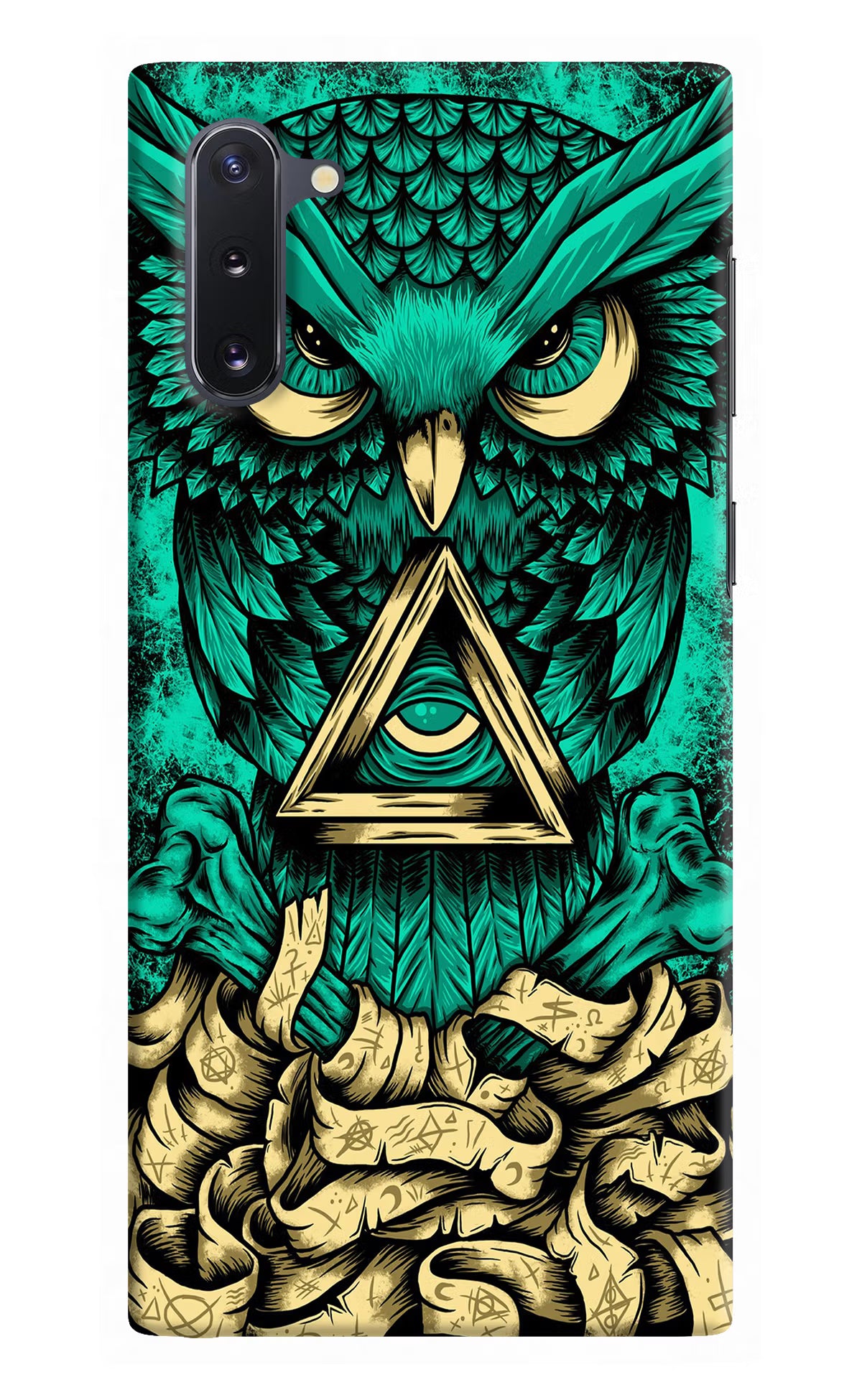 Green Owl Samsung Note 10 Hard Case Back Cover by Casekaro
