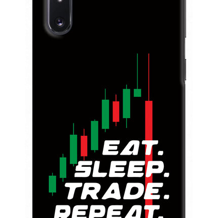 Eat Sleep Trade Repeat Samsung Note 10 Hard Case Back Cover by Casekaro
